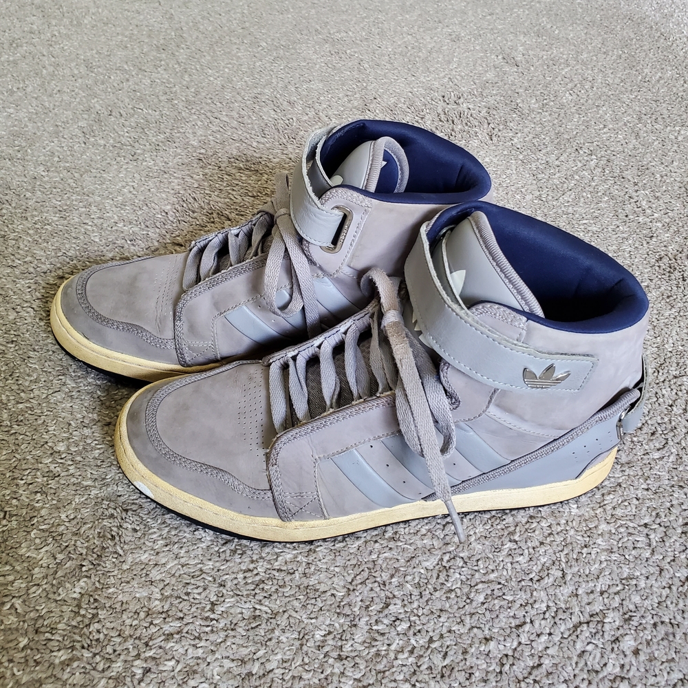 Adidas Men's Gray High-Top Sneakers Size 10